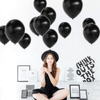 50 Pcs Black Metallic Balloons for Birthday, Anniversary, Baby Shower - Party Decorations for Kids
