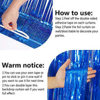 Royal Blue Foil Fringe Curtains – 2 Pack