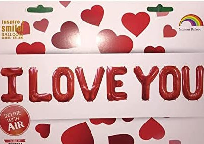 I Love You Red Letter Balloons – 8 Pcs