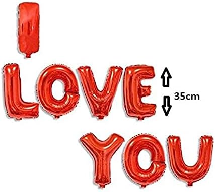 I Love You Red Letter Balloons – 8 Pcs