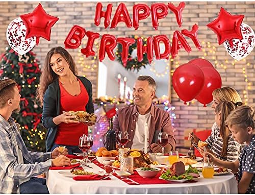Red Happy Birthday Balloons