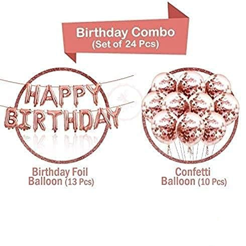 Rose Gold Birthday Decoration Kit – 24 Pcs