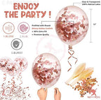 18 Pcs Rose Gold Confetti Balloons Set