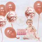 18 Pcs Rose Gold Confetti Balloons Set
