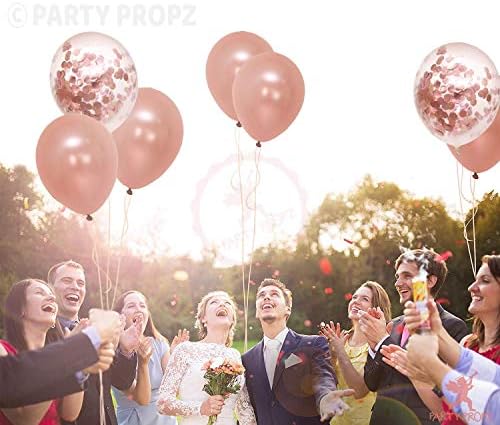 18 Pcs Rose Gold Confetti Balloons Set