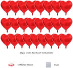 Red Heart Foil Balloons Party Pack-25pcs