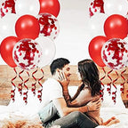 Red White Confetti Balloons – 40pcs