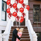 Red White Confetti Balloons – 40pcs