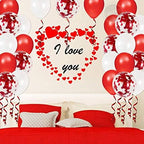 Red White Confetti Balloons – 40pcs