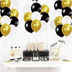 Gold & Black Party Balloons – 50pcs Set