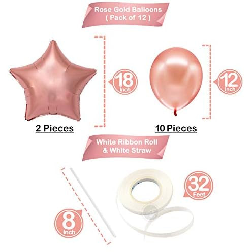 Rose Gold Birthday Balloons – Large