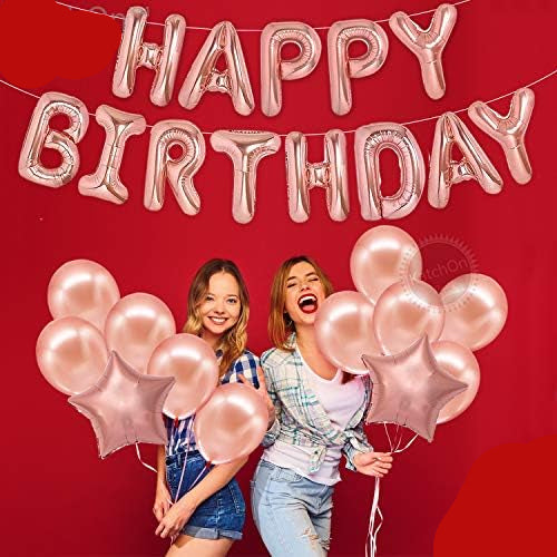 Rose Gold Birthday Balloons – Large