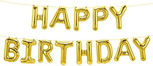 Gold Birthday Balloon Banner 16 Inch
