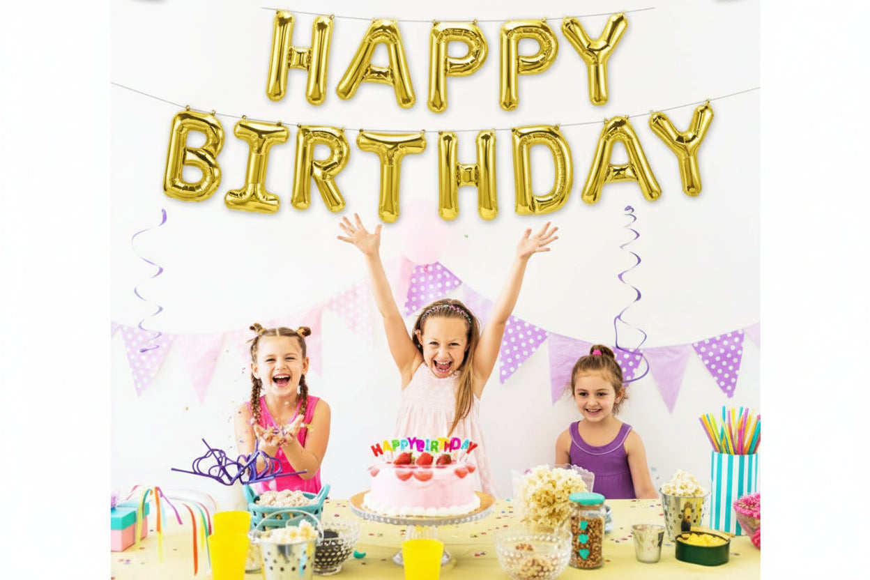 Large Gold Happy Birthday Letters–16