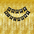 Gold Foil Curtains & Black Banner – 3 Pack