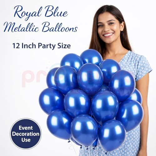 Propsicle Blue HD Metallic Balloons – 50 Pcs