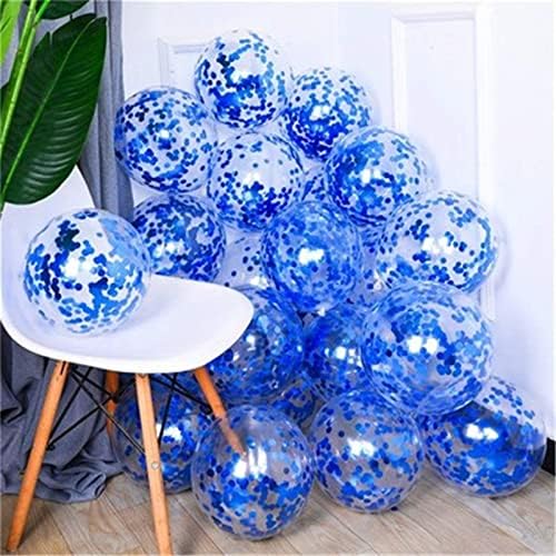Blue Confetti Balloons – 24 Pcs