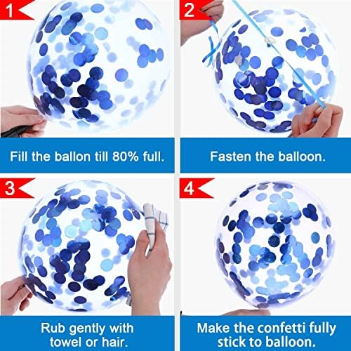 Blue Confetti Balloons – 24 Pcs