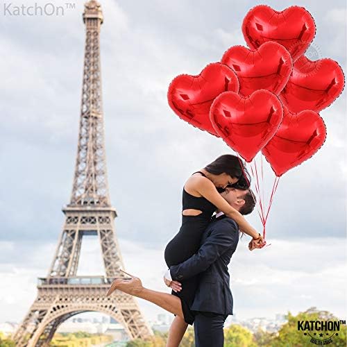 Red Heart Foil Balloons Set – 6pcs