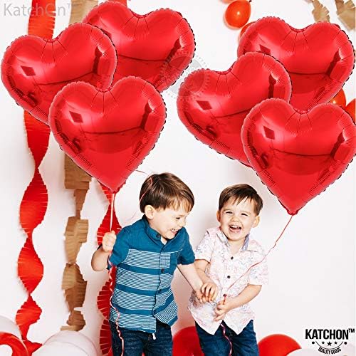 Red Heart Foil Balloons Set – 6pcs