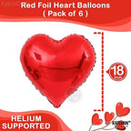 Red Heart Foil Balloons Set – 6pcs