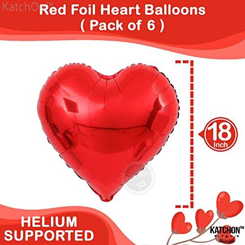 Red Heart Foil Balloons Set – 6pcs