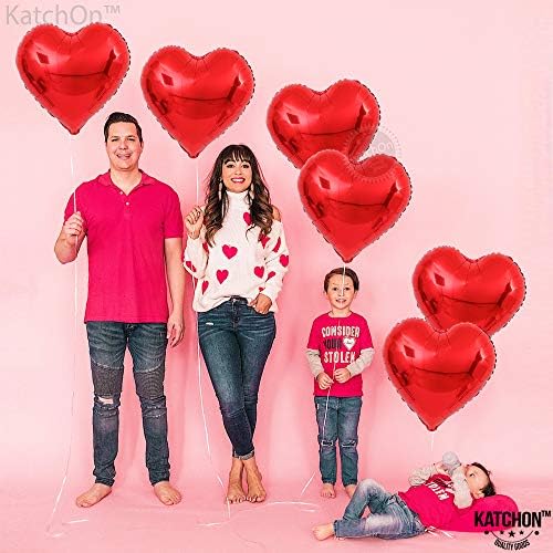Red Heart Foil Balloons Set – 6pcs