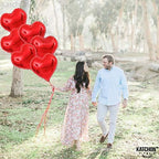 Red Heart Foil Balloons Set – 6pcs