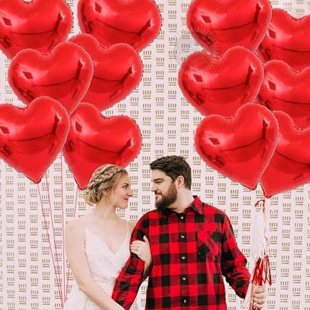 Red Heart Balloons Pack – 12 Pcs