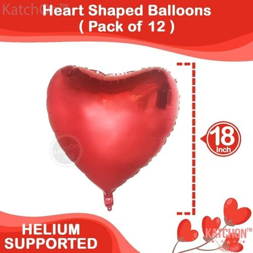 Red Heart Balloons Pack – 12 Pcs