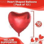 Red Heart Balloons Pack – 12 Pcs