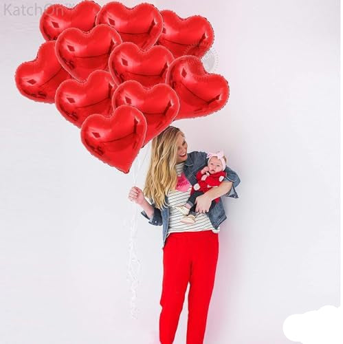 Red Heart Balloons Pack – 12 Pcs