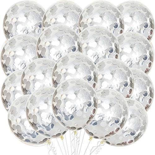 Silver Confetti Balloons – 12 Inch, 30 Pcs Party Pack