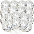 Silver Confetti Balloons – 12 Inch, 30 Pcs Party Pack