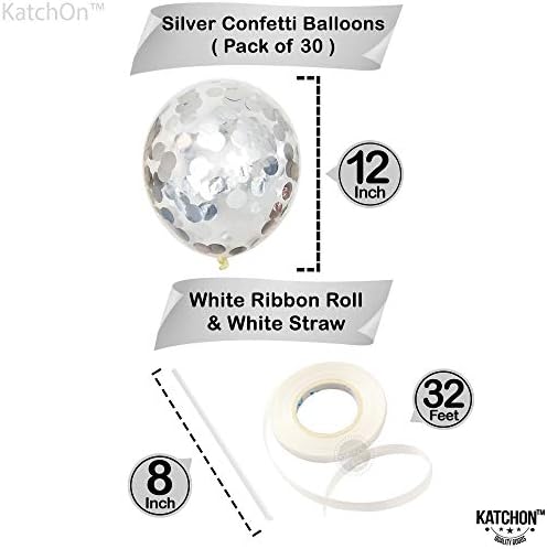 Silver Confetti Balloons – 12 Inch, 30 Pcs Party Pack