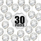 Silver Confetti Balloons – 12 Inch, 30 Pcs Party Pack