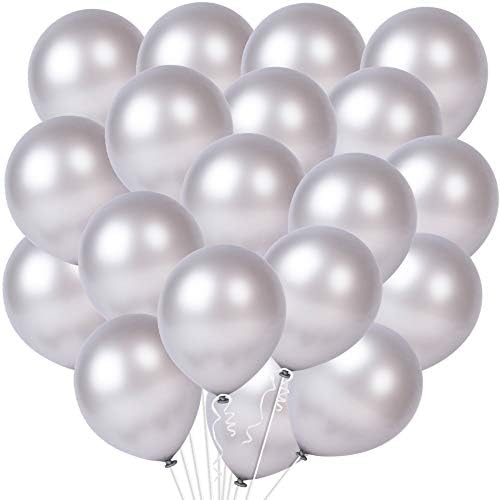 Silver Latex Balloons for Party – 30pcs