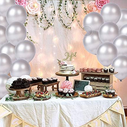 Silver Latex Balloons – 30 Pcs