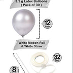 Silver Latex Balloons – 30 Pcs