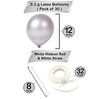 Silver Latex Balloons for Party – 30pcs