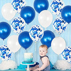 Navy Blue & White Balloon Decoration Set