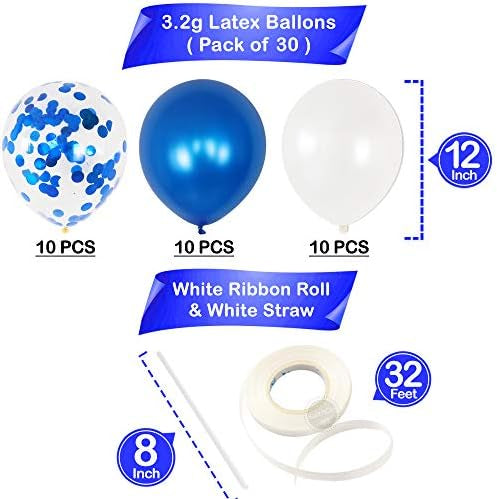 Navy Blue & White Balloon Decoration Set
