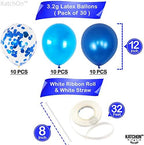 Blue Balloon Set with Confetti – 30pcs