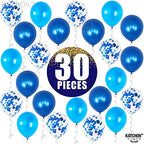 Blue Balloon Set with Confetti – 30pcs