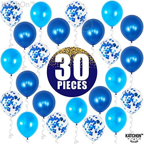 Blue Balloon Set with Confetti – 30pcs