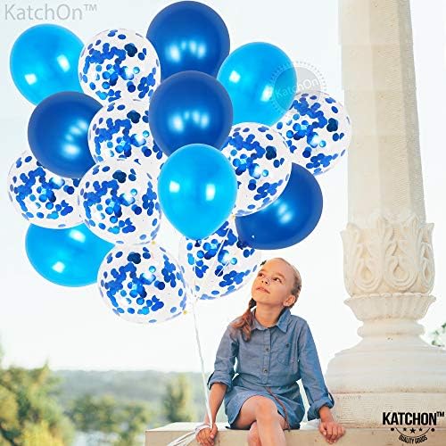 Blue Balloon Set with Confetti – 30pcs