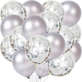 Silver Latex & Confetti Balloon Kit