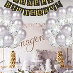 Silver Latex & Confetti Balloon Kit