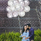 Silver Latex & Confetti Balloon Kit