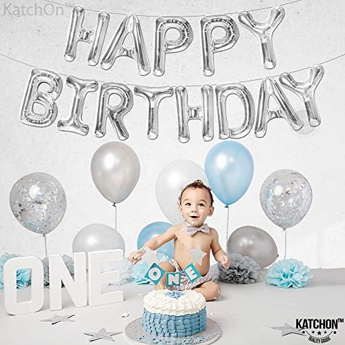 Silver Birthday Balloon Banner–16